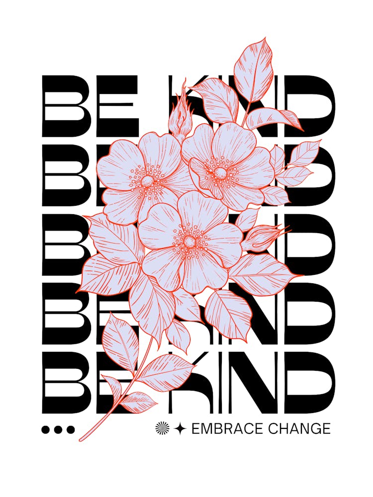 Modern Floral Typography Poster – Minimal Botanical Wall Art for Home Decor