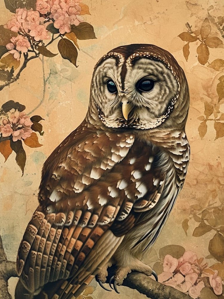 Barred Owl Japanese Painting 3