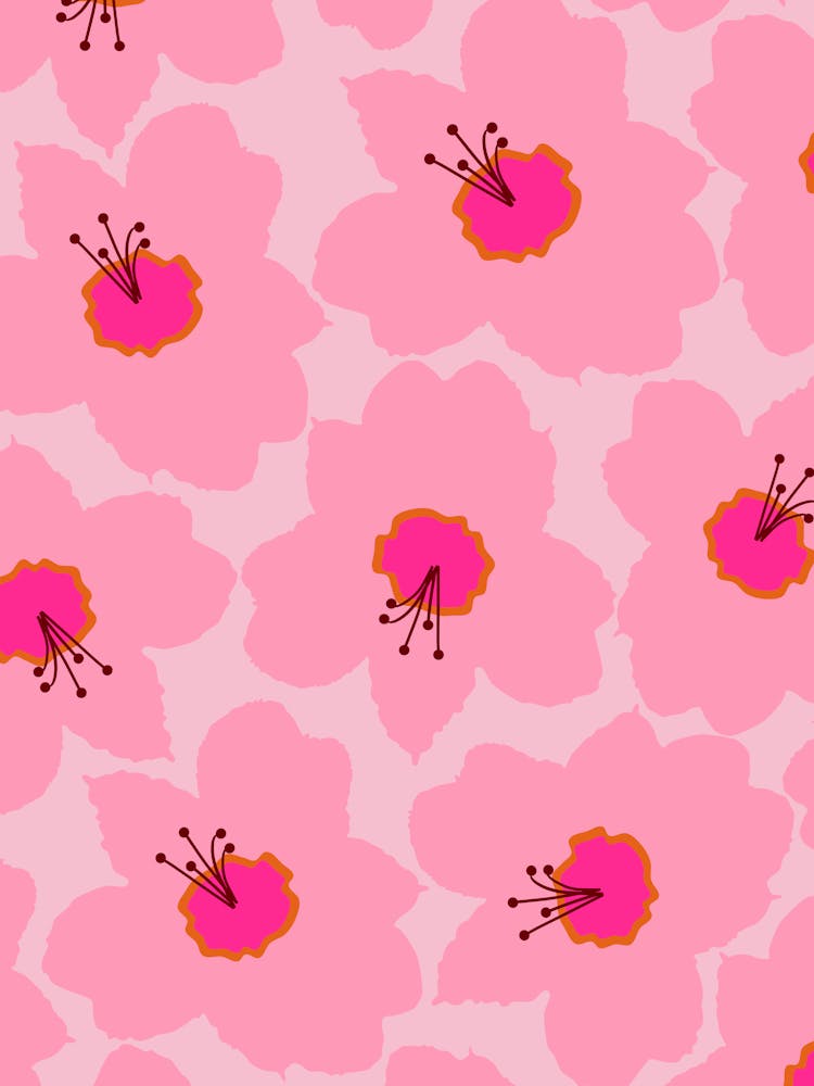 Rétro Floral Rose
