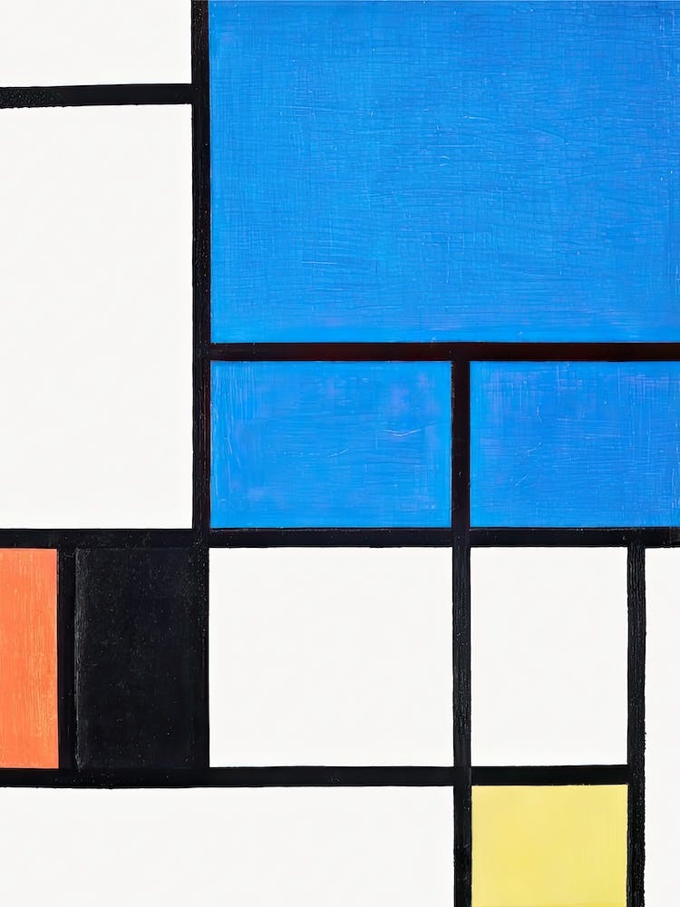 Composition With Large Blue Plane, Cubism Art, Piet Mondrian