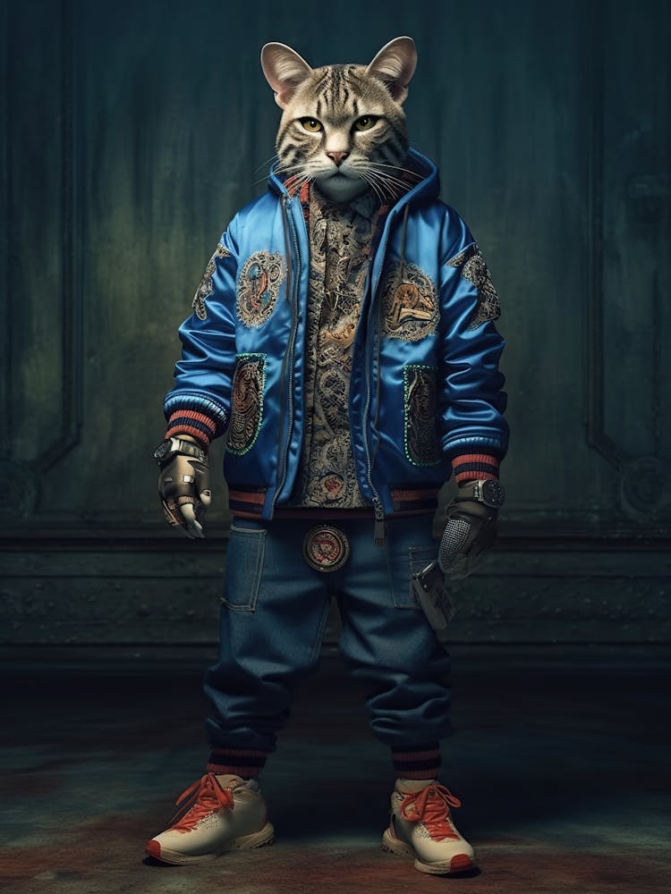 Cat In Blue Jacket 1
