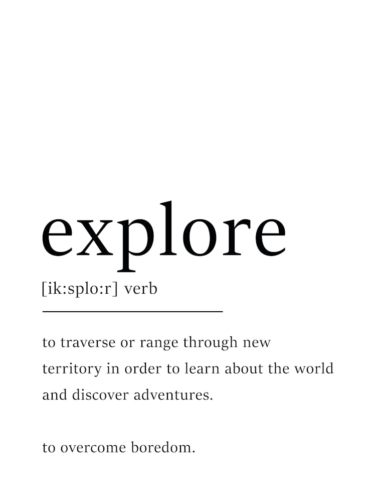 Explore Definition Poster - Dictionary