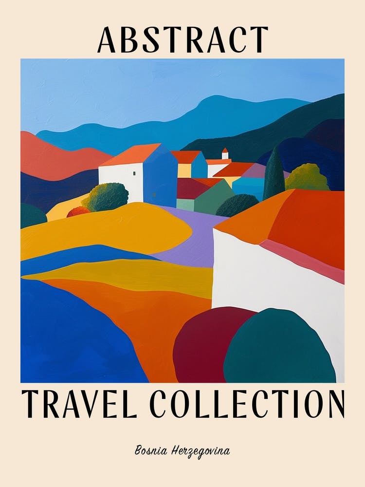 Abstract Travel Collection Poster Bosnia Herzegovina 6