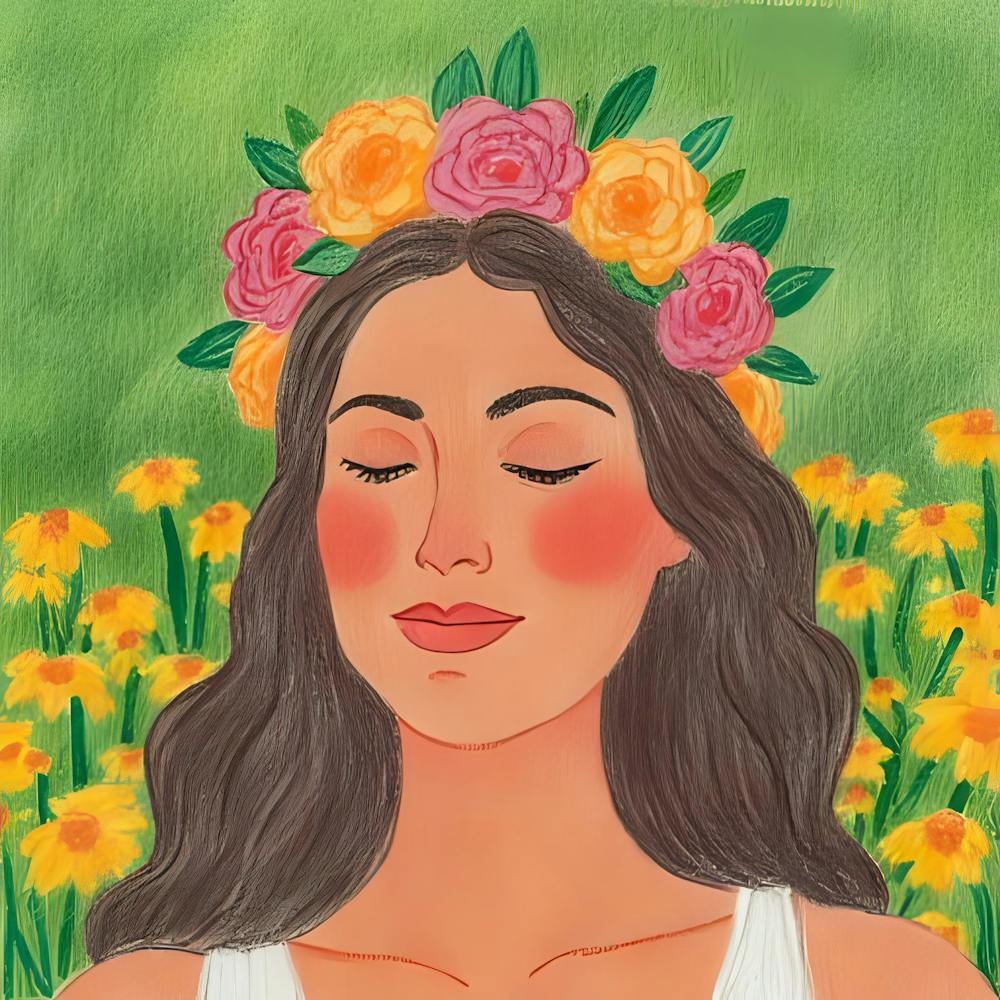 Woman In Flower Crown