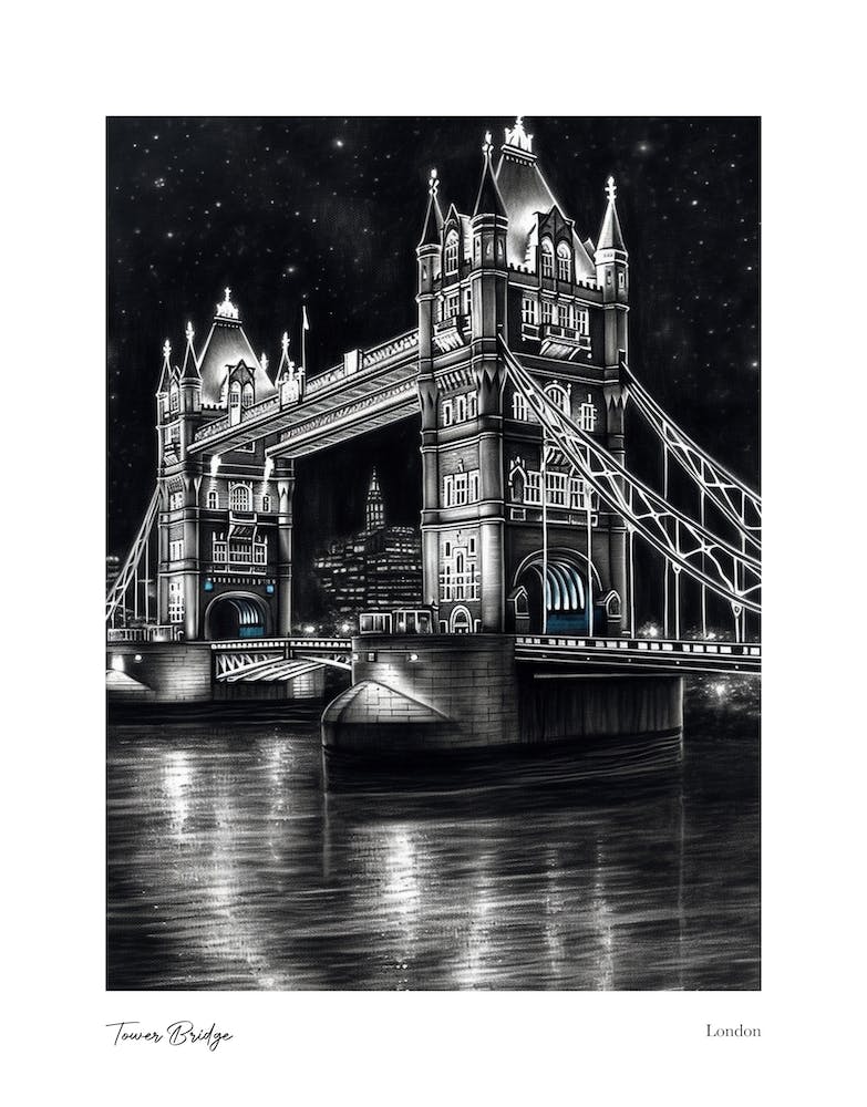 Tower Bridge London Pencil Sketch 2