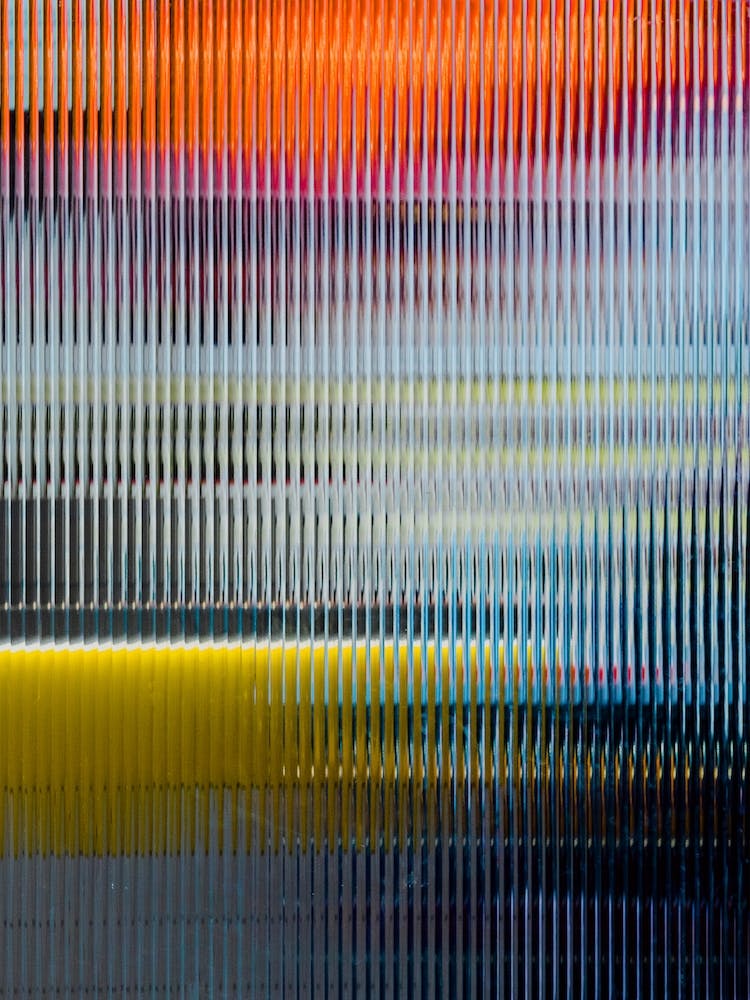 Colourful View Through Textured Glass Window