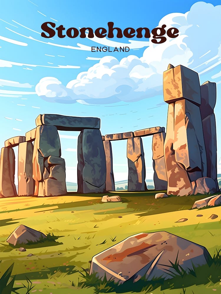 Stonehenge England Monument Modern Travel Art