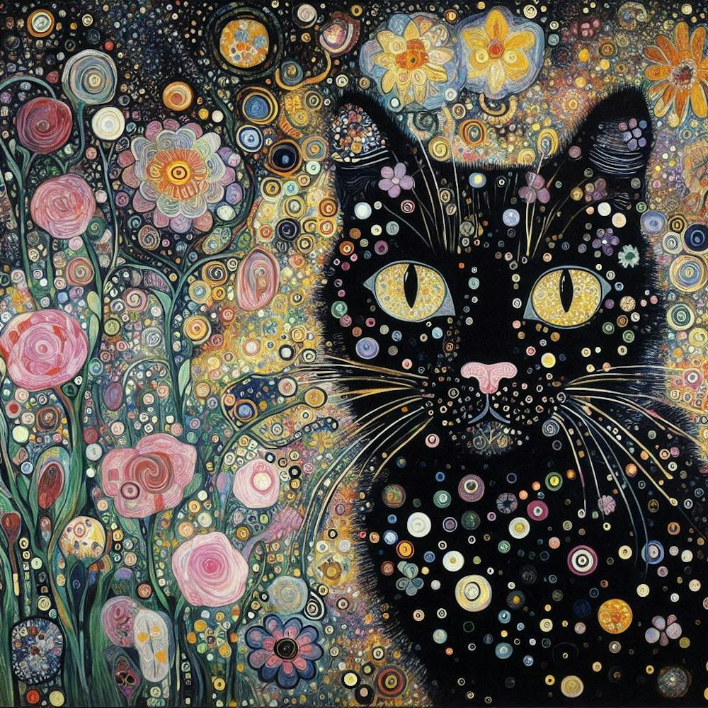 gustav klmit and black cat 1