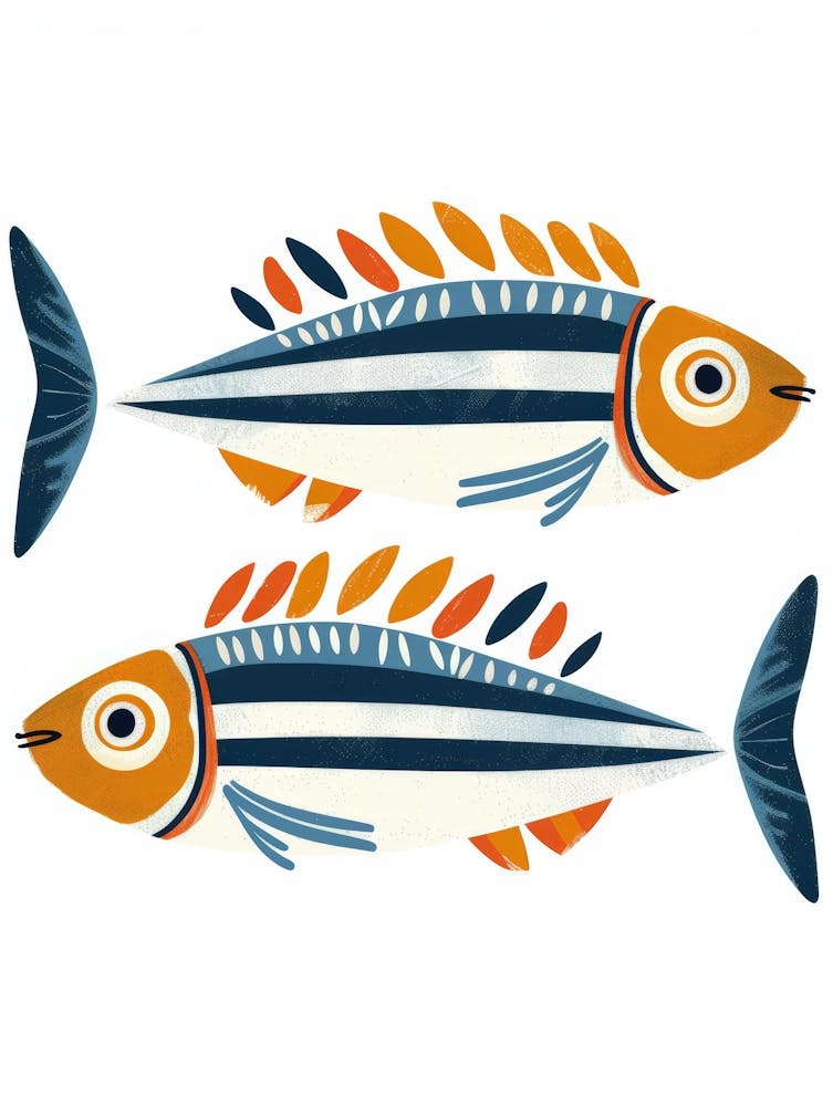 Pair Of Striped Fish