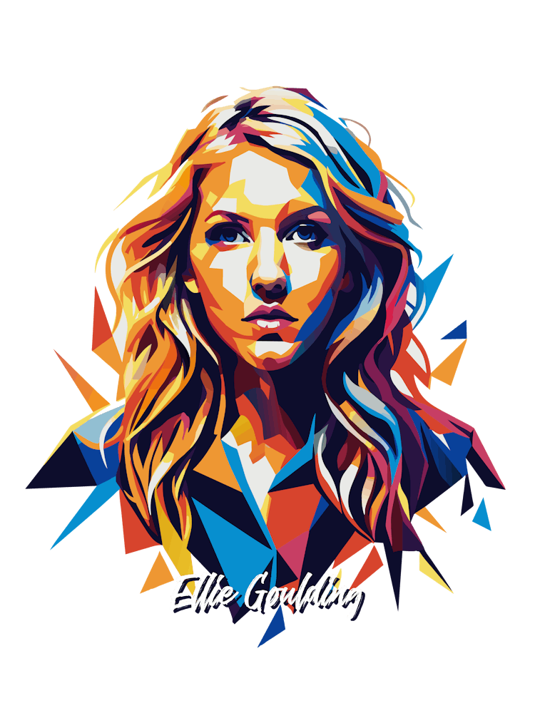 Ellie Goulding 01 Porträt Musikikonen-Stil WPAP Pop Art