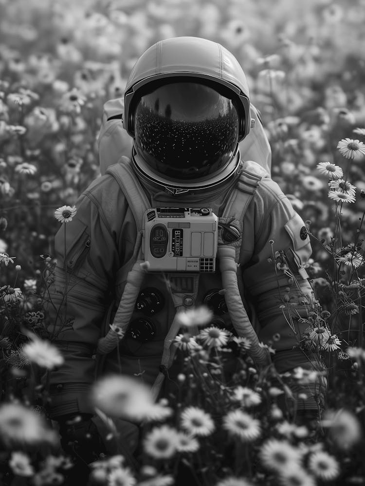 Astronaut In A Field Of Daisies