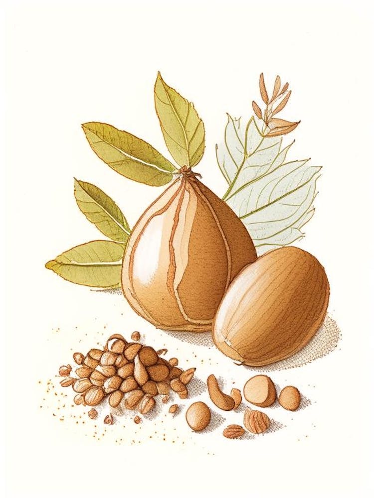 Nutmeg Spices And Herbs Pencil Illustration 5