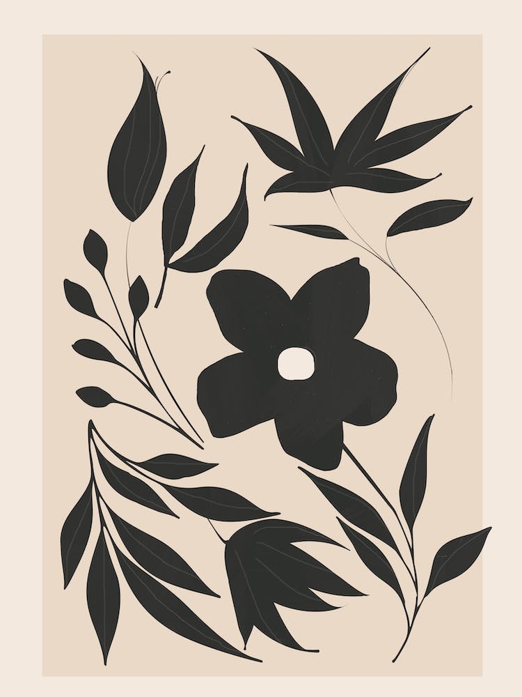 Abstract Flowers With Leaves 3
