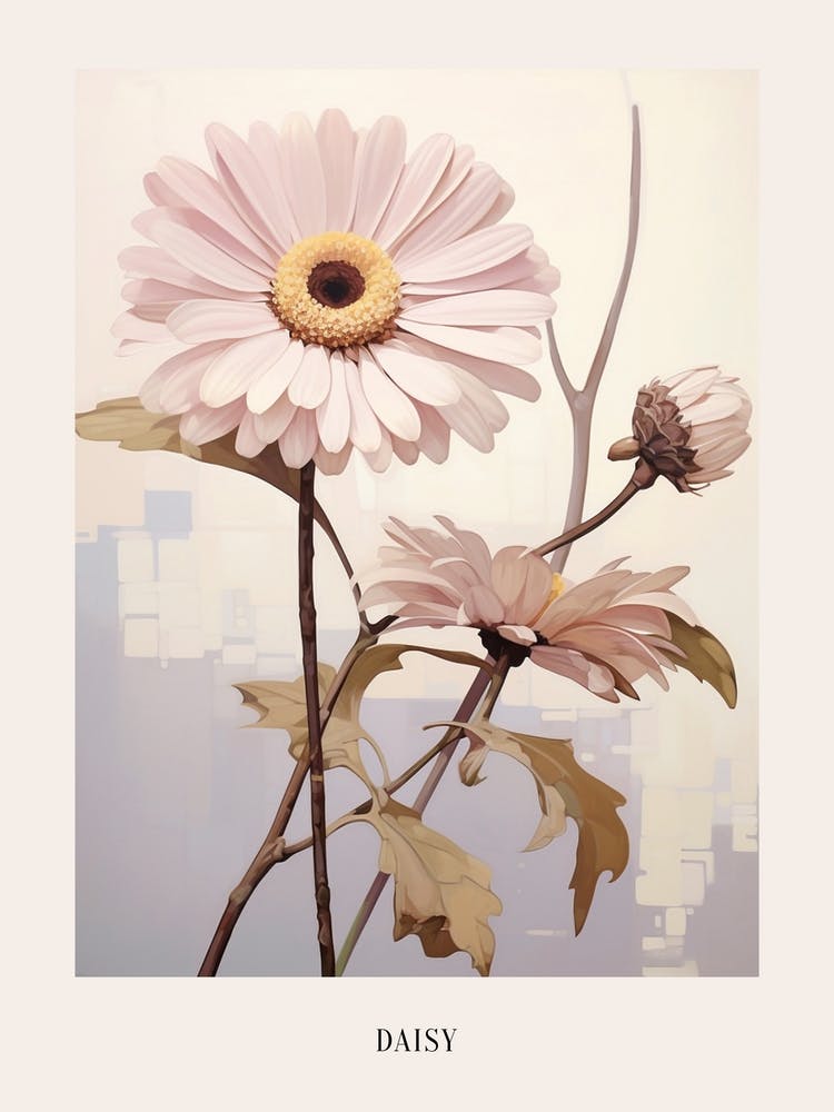 Floral Illustration Daisy 3 Poster