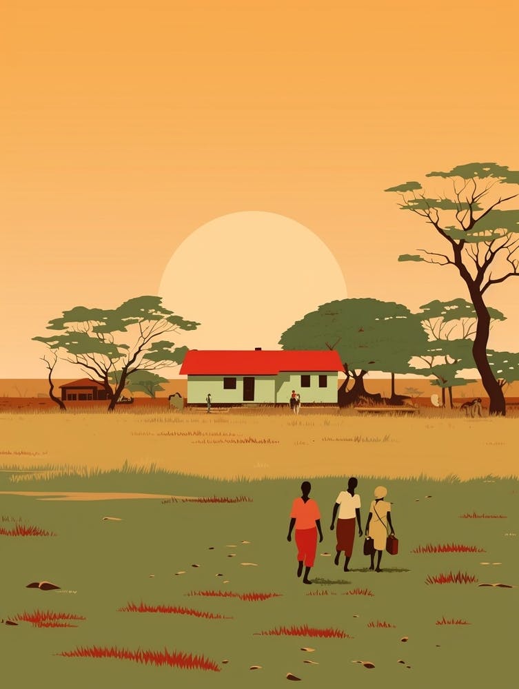 Zambia Travel Illustration