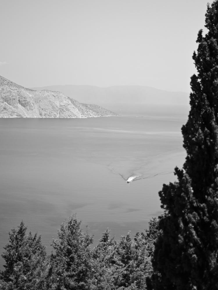 Greece Sea Boat 2 Bw