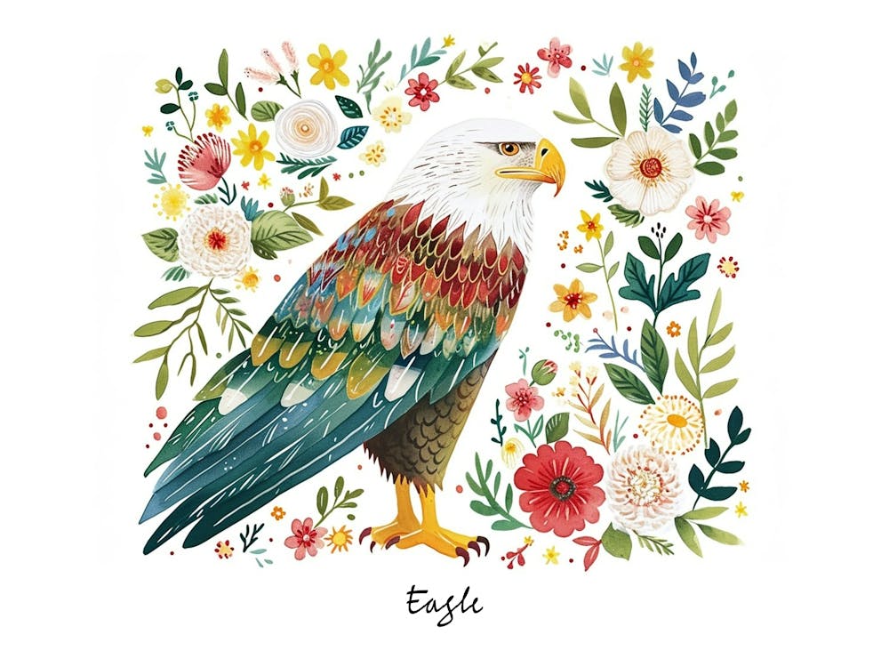 Little Floral Eagle 1 Poster