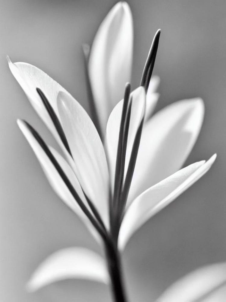 Crocus B&W Pencil 3 Flower