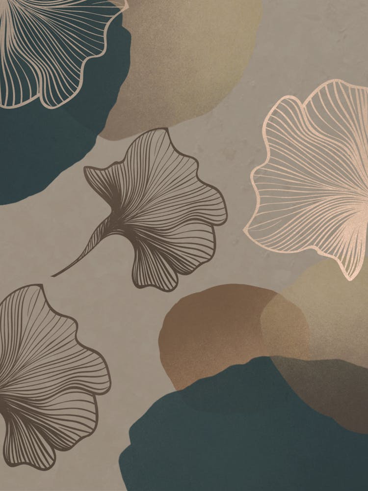 Abstract Ginkgo Leaves