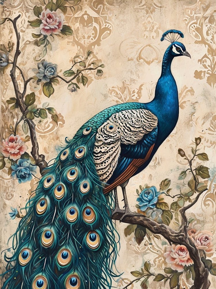 Kitsch Ornamental Peacock 3