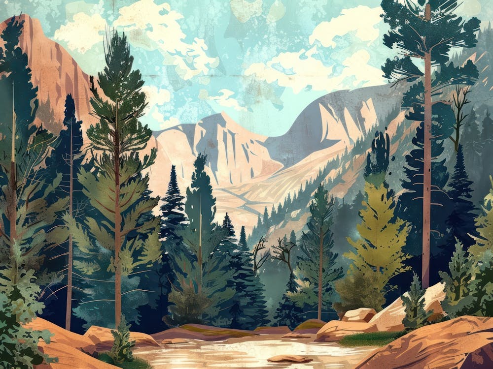 Vintage Wooded Pines 6