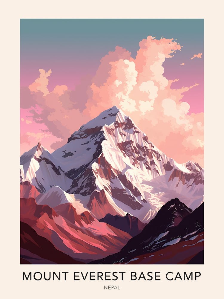 The Mount Everest Base Camp Nepal 2 Travel Poster
