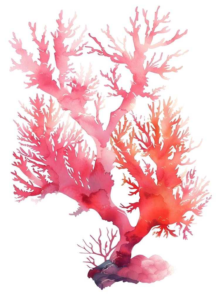 Red Coral Isolated On White Background