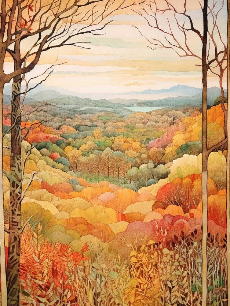 Autumn National Park Painting Shenandoah National Park Virginia Usa 4