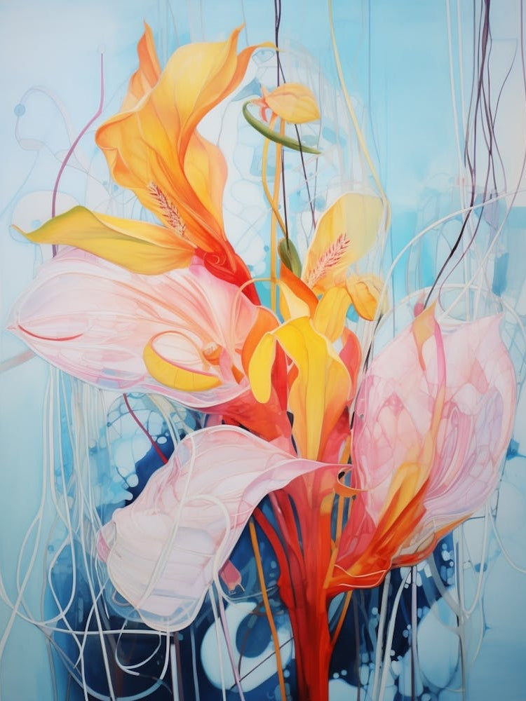 Abstract Flower Painting Heliconia 1