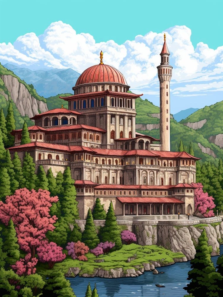 Trabzon Hagia Sophia Museum Pixel Art 2