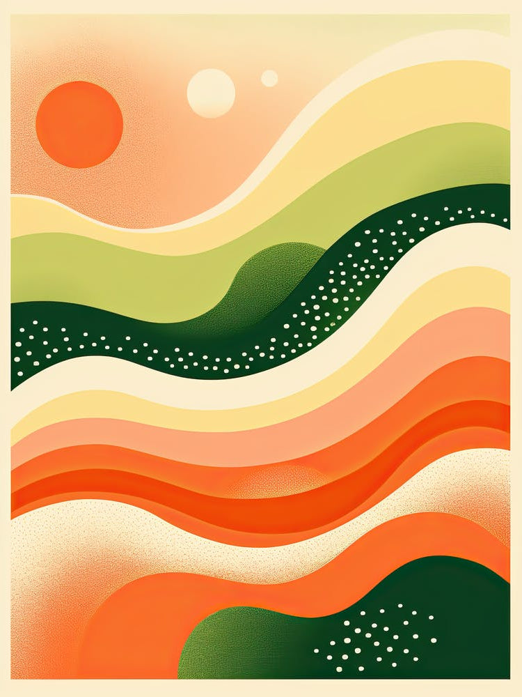 Retro Reverie; Risograph Abstract Symphony