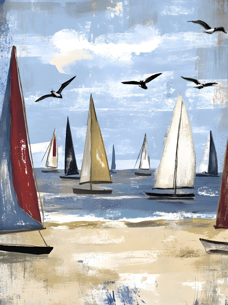 Sailboats At The Beach