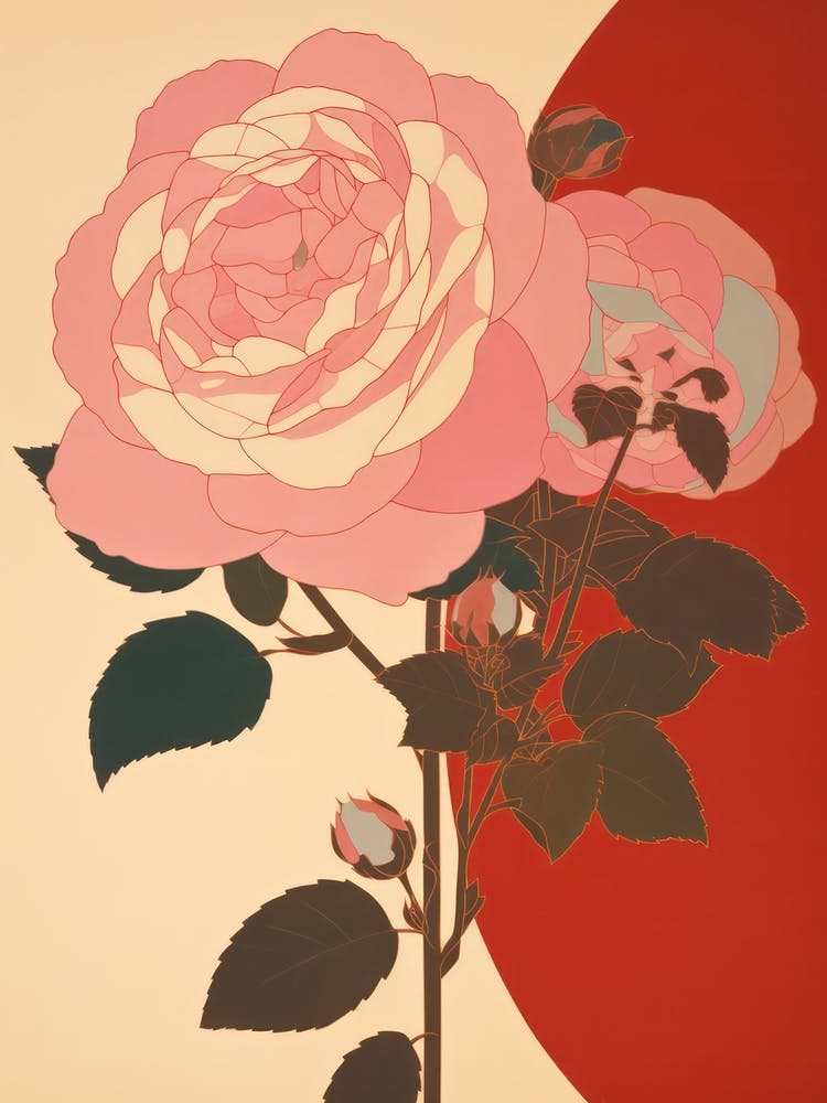 Roses Flower Big Bold Illustration 1