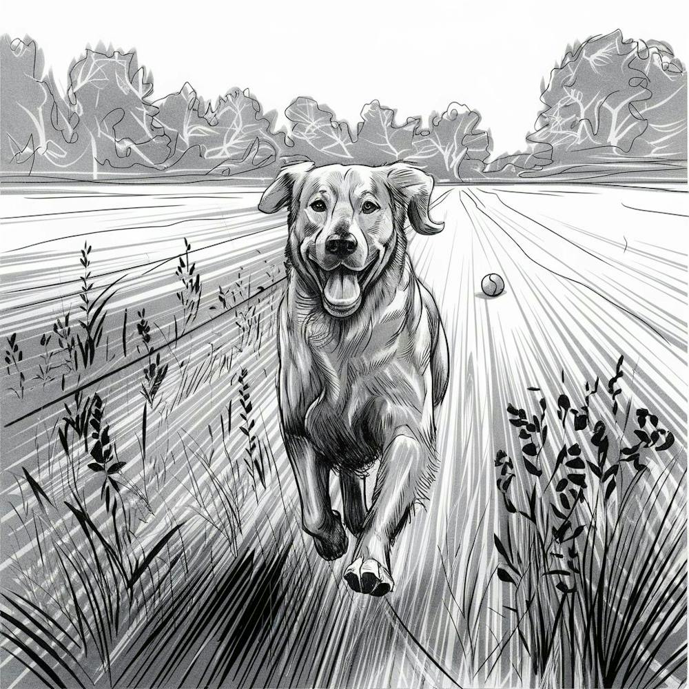 Dog Running In The Field