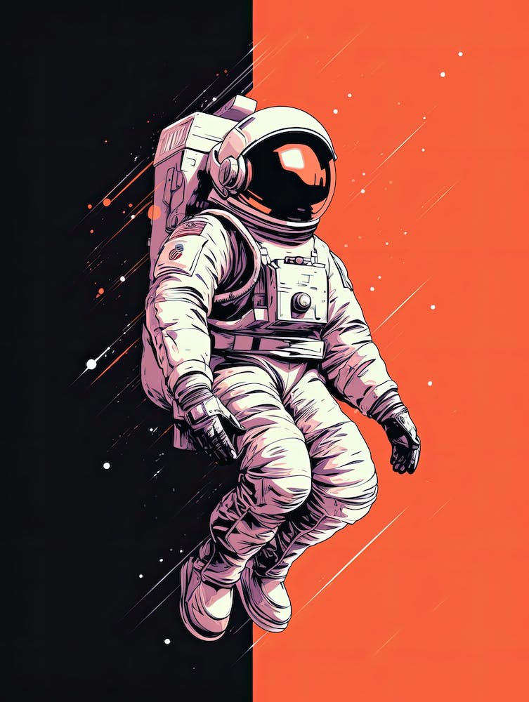 Cosmic Serenity: Astronaut in the Void