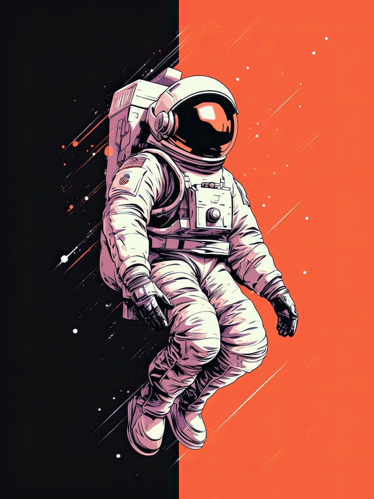 Cosmic Serenity: Astronaut in the Void