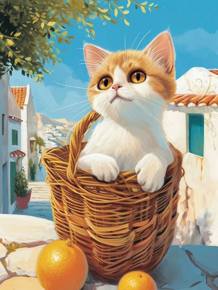 Exotic Shorthair Cat Storybook Illustration 4