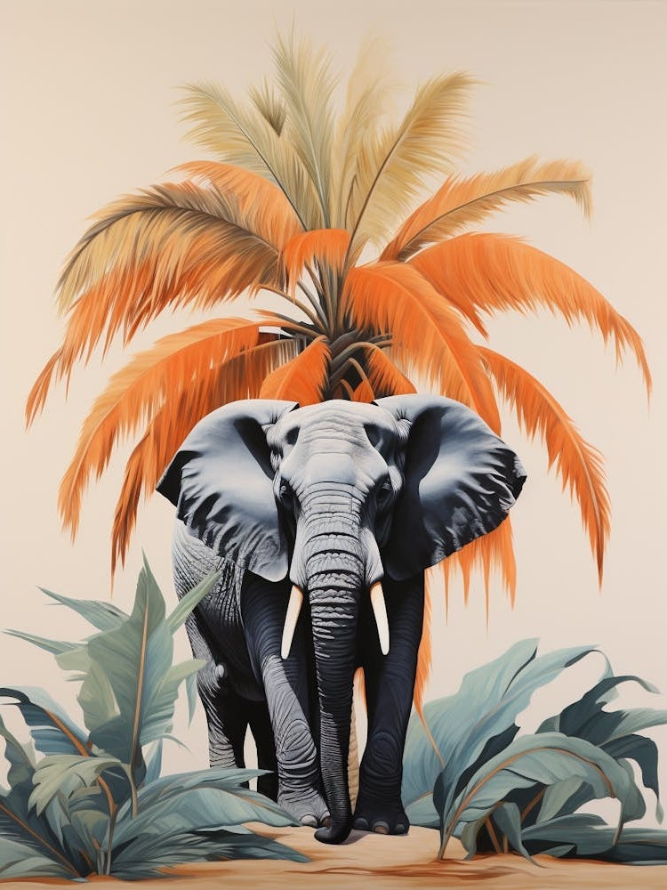 Elephant 2 Tropical Animal Portrait