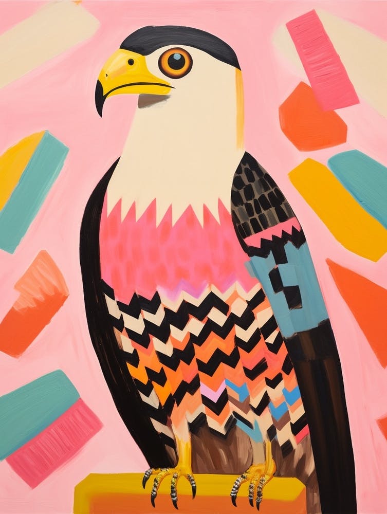 Pink Scandi Crested Caracara 3