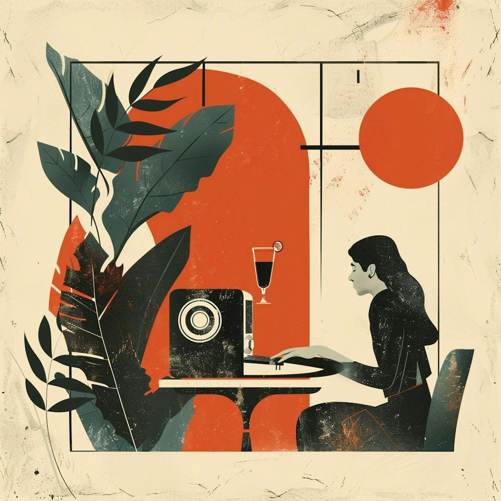 Woman Working At A Computer