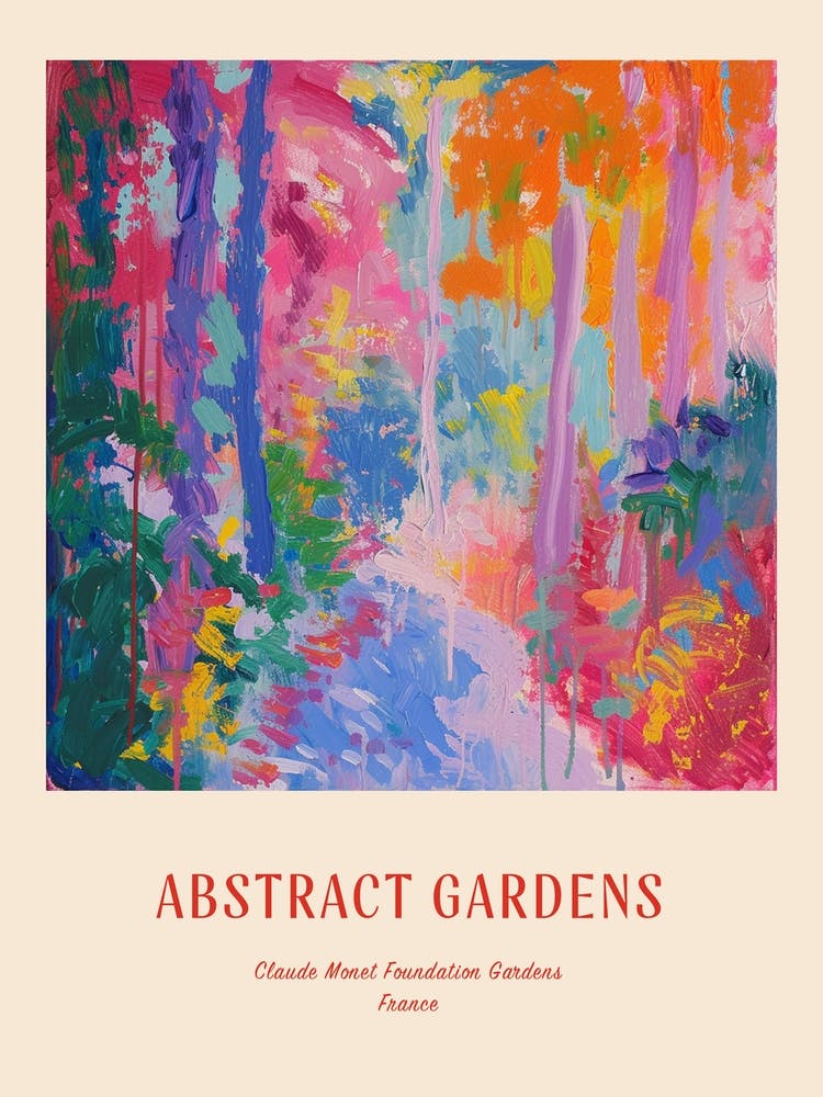 Colourful Gardens Claude Monet Foundation Gardens France 7 Red Poster