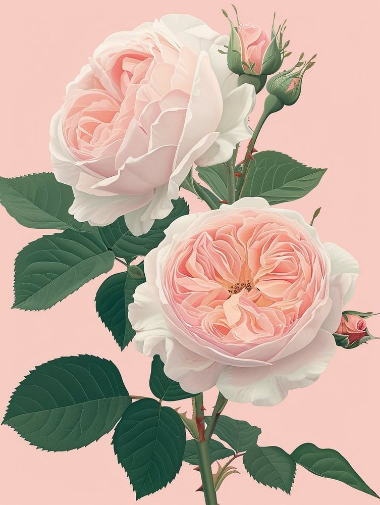 English Roses Painting Entwined 3