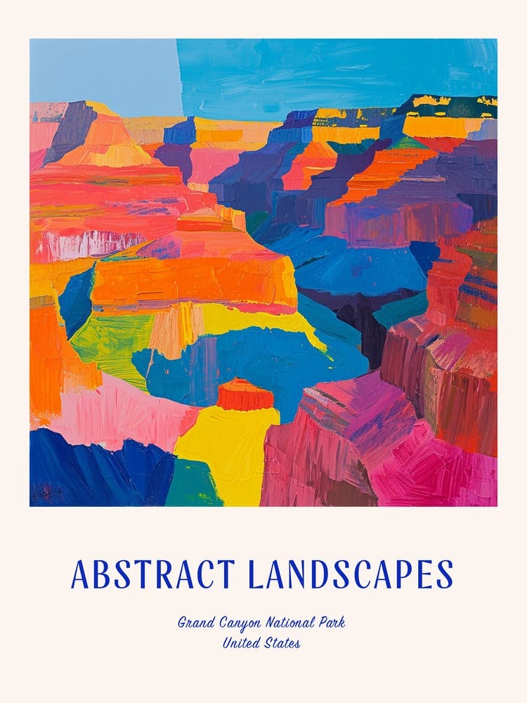 Colourful Abstract Grand Canyon National Park Usa 3 Poster Blue