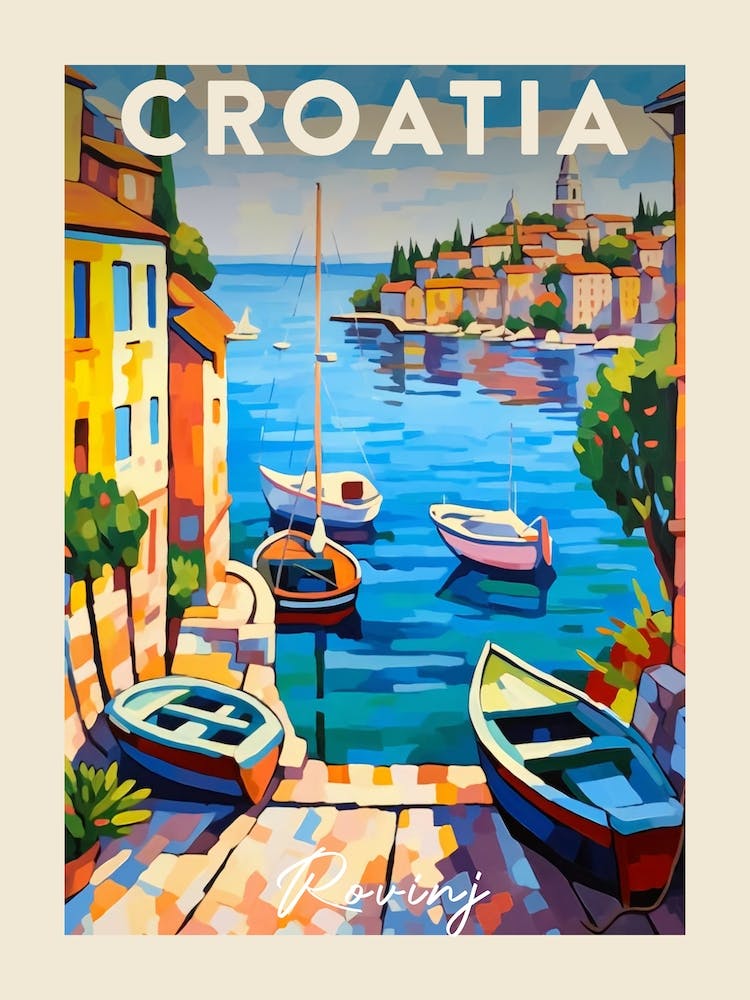 Rovinj Croatia 3 Fauvist Painting Travel Poster