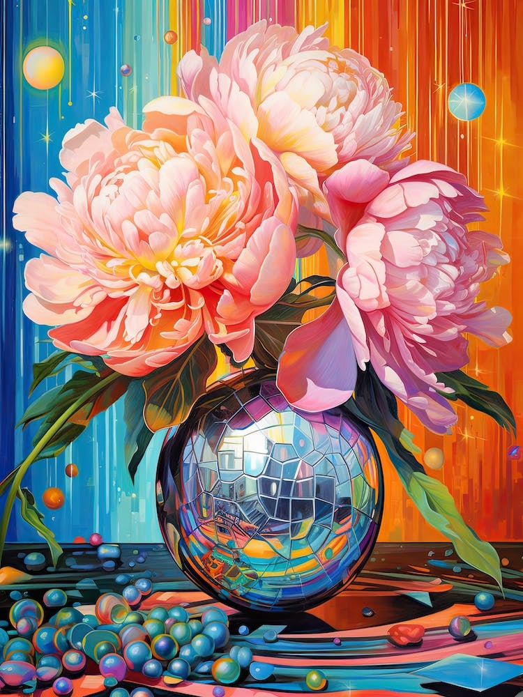 Disco Ball And Peonies Still Life 6