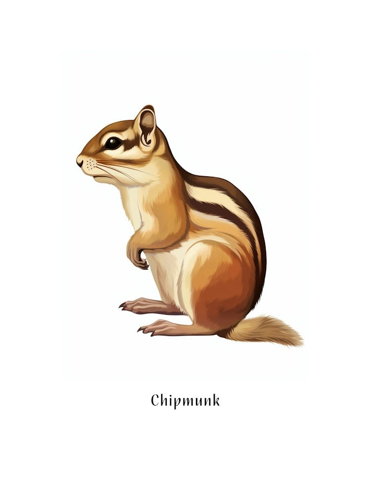 Chipmunk Kids Animal Poster