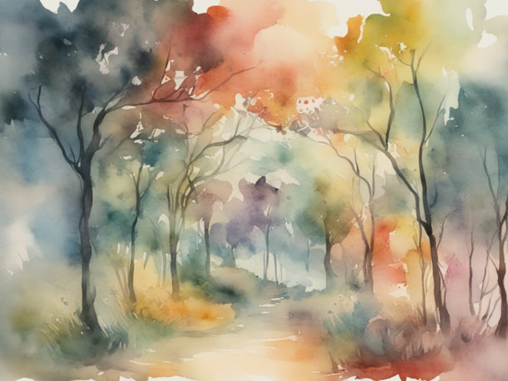 Watercolor Of A Forest 3