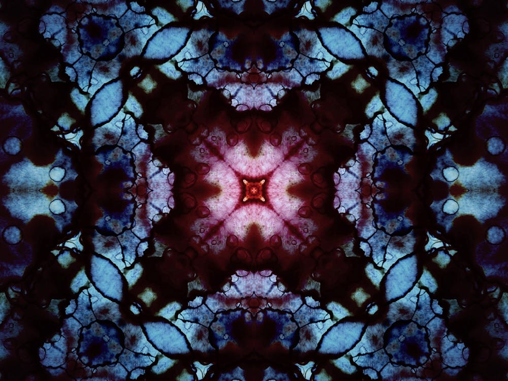 Alcohol Ink And Digital Processing Blue Pattern