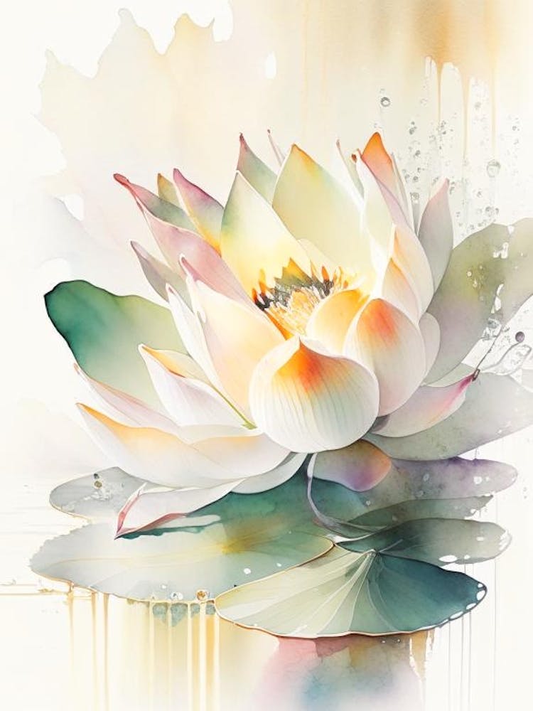 Giant Lotus Storybook Watercolour 4