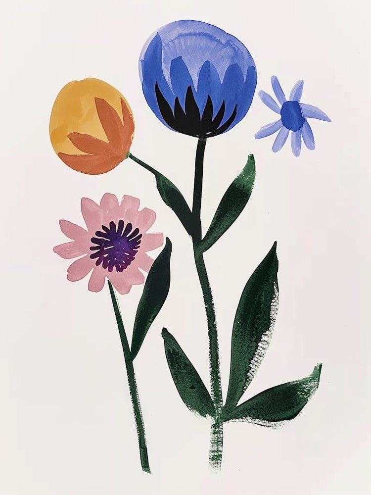 Painted Florals Globe Amaranth 2